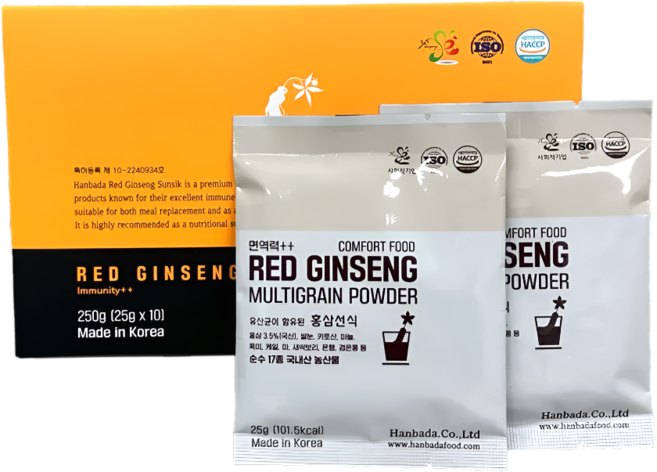 한바다 홍삼 선식 분말 가루 쉐이크, 10개, 25g
