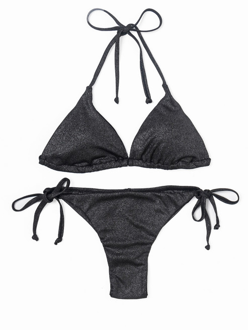 비키니 여름 여성 섹시 서핑 비치 수영복 글래머러스 바캉스룩 2025, 검은색