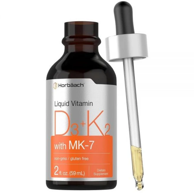 Horbaach 호바흐 Horbäach 비타민 D3 K2 액체 드롭 | MK7 포함 59.1ml(2 온스) 채식주의자 GMO 프리 글루텐 프리 보충제, 1개, 59ml - 쿠팡