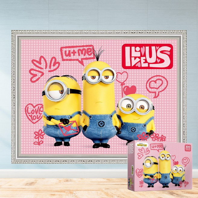 모두의취미 아이러브유 미니언즈 300피스 직소퍼즐, 1개, 액자세트(댄디실버)