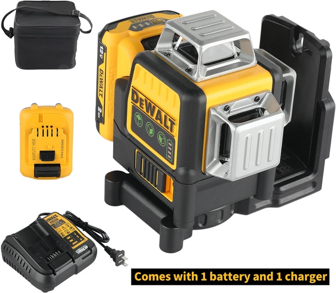 2025 Dewalt DW089LG 12 라인 3 면 * 360 도 수직 12V 리튬 배터리 레이저 레벨 야외 수평 녹색 계량기, US, 1개
