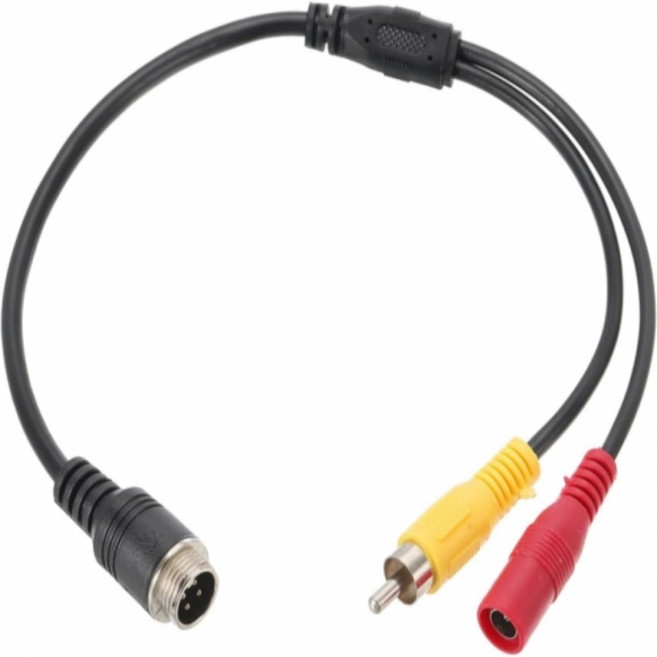 4핀 항공 커넥터 변환 케이블 - RCA 영상 출력 & DC 전원 입력 - 차량용 카메라 연결용