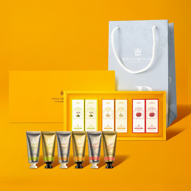 로얄오차드 차(TEA)로 만든 바디로션+바디워시 50ml 6종 선물세트, 바디케어6종 선물세트, 1세트
