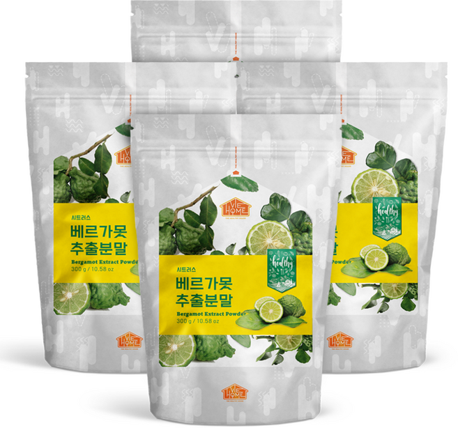 건강한우리집비옴 시트러스 베르가못 추출 분말, 4개, 300g