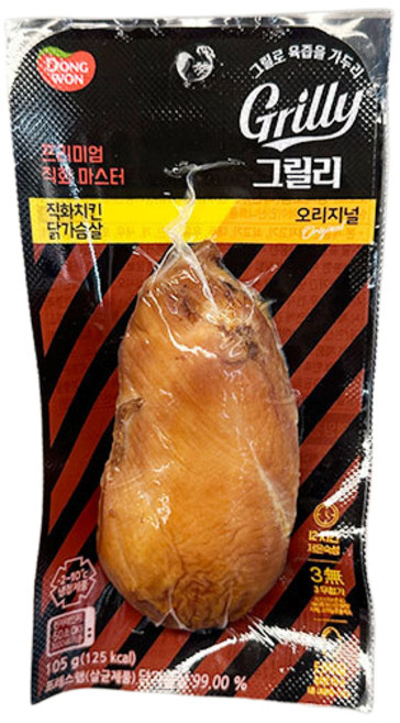 동원 그릴리 직화 치킨 닭가슴살 오리지널, 105g, 1개