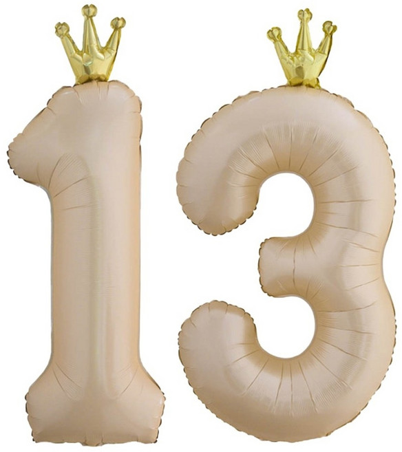 이벤트홀릭 대형 왕관 숫자은박풍선 라떼, 13