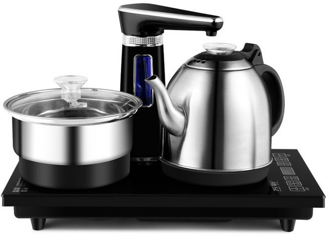 가정용 전기 주전자 세트 자동 펌프 1L 용량 스테인레스 스틸 안전 꺼짐 기능 110V 220V, 10 Full automatic black, 02 110V, 1개