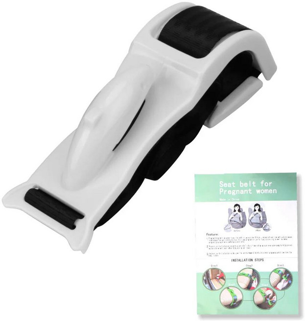 임신 한 여성을위한 자동차 좌석 안전 벨트 출산 배꼽 보호대 조절기 익스텐더 액세서리, 02 WHITE