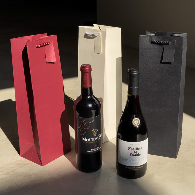 리드홈 최고급 펄 노블레스 전통주 샴페인 와인 쇼핑백 5개입, 5p, 레드