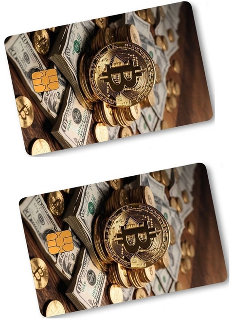 털보몰 비트코인 달러 스킨 카드스티커, 2개, XYK-1039