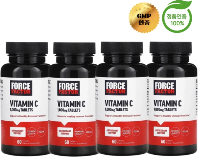 포스 팩터 4개X 비타민C 1000mg 60정, 4개 - 쿠팡