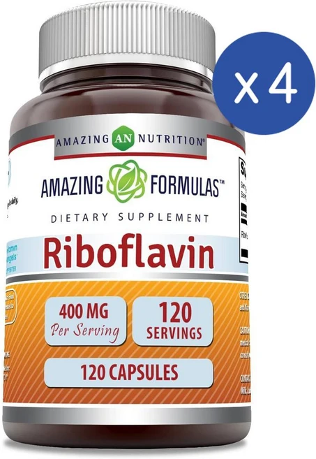 어메이징 뉴트리션 리보플라빈 400mg 캡슐 Amazing Nutrition Riboflavin, 4개, 120정 - 쿠팡