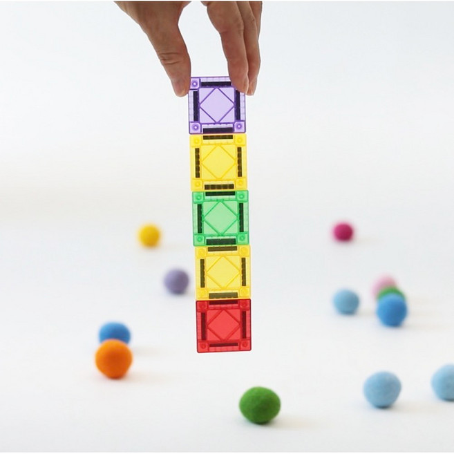 그로그로잉 휴대용 미니 자석 타일 40pcs+틴케이스 / 여행 외출 필수템 가성비 끝판왕 마그네틱 타일 블럭, 그로그로잉 미니자석타일 40pcs+틴케이스, 1개