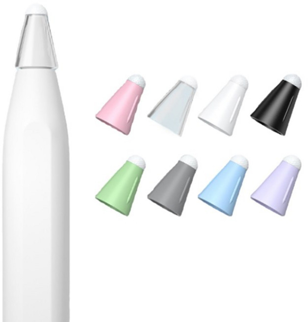 투에이비 애플펜슬 1세대 2세대 프로 호환 저소음 무소음 패브릭 펜촉 보호 팁커버 8pcs, 8 Colors Set, 1개