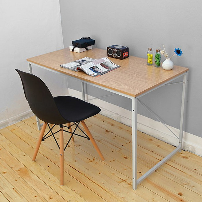 이지심플 우드 기본 책상 심플 철제 120 화이트