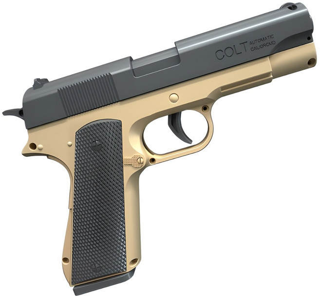 UB 콜트 M1911 탄피 배출 너프건 자동 연사 권총, 1개, 골드 블랙