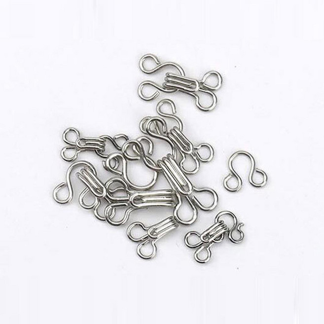 미즈코스 후크 버클 단추 똑딱이 허리 조절 요술 줄이기 늘이기 바지 치마 셀프 수선, 6개, 실버