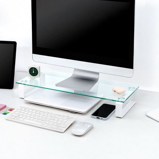 강화유리 컴퓨터 모니터 받침대 G010, 1개