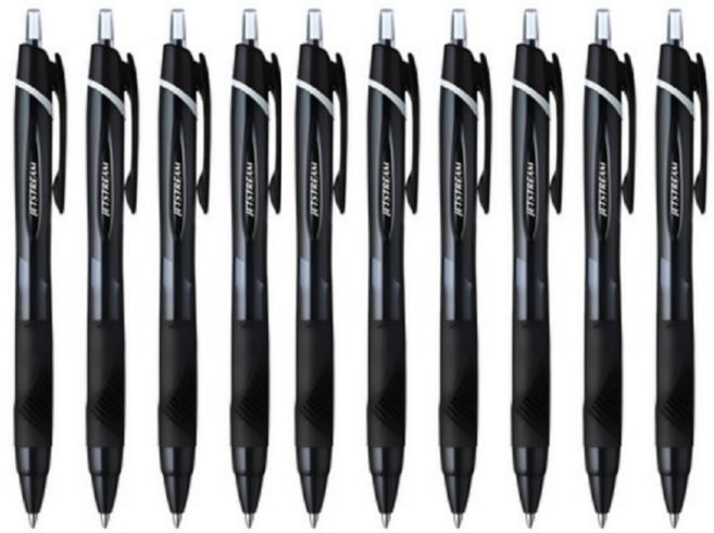 유니볼 제트스트림 유성볼펜 1갑10개입 0.7mm, 블랙