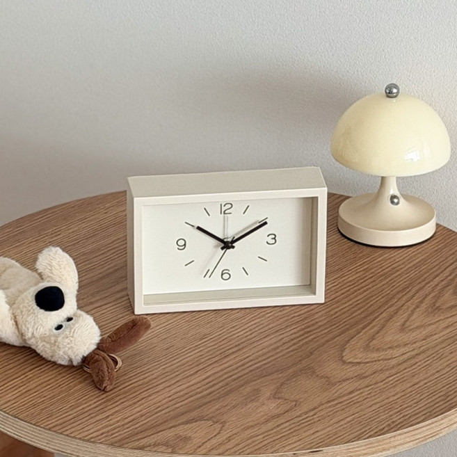 모아나 미니 알람 탁상 책상 무소음 시계, 모아나 알람시계 - 크림