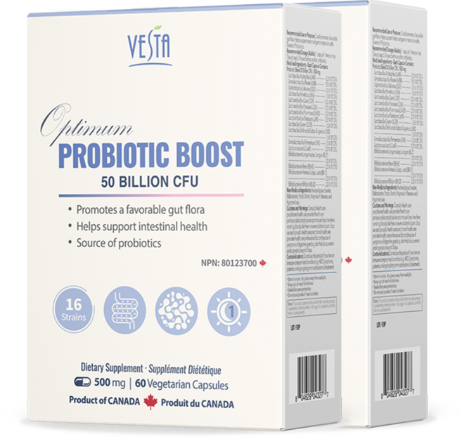 [캐나다본사 빠른직구] 베스타 프로바이오틱스 500억 CFU 고함량 유산균 60캡슐 2개월분 보장균수 500억, 2박스, 60정