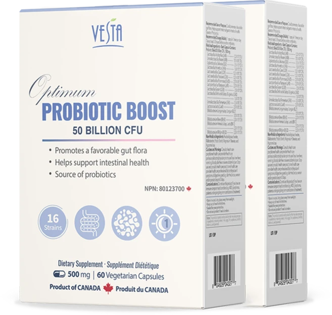 [캐나다본사 빠른직구] 베스타 프로바이오틱스 500억 CFU 고함량 유산균 60캡슐 2개월분 보장균수 500억, 2박스, 60정 - 쿠팡