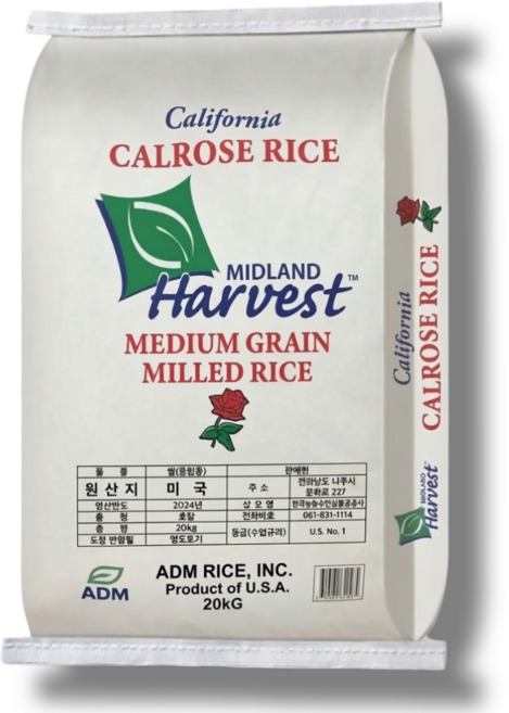 칼로스 쌀 미국 수입쌀 calrose, 최상급, 1개, 20kg