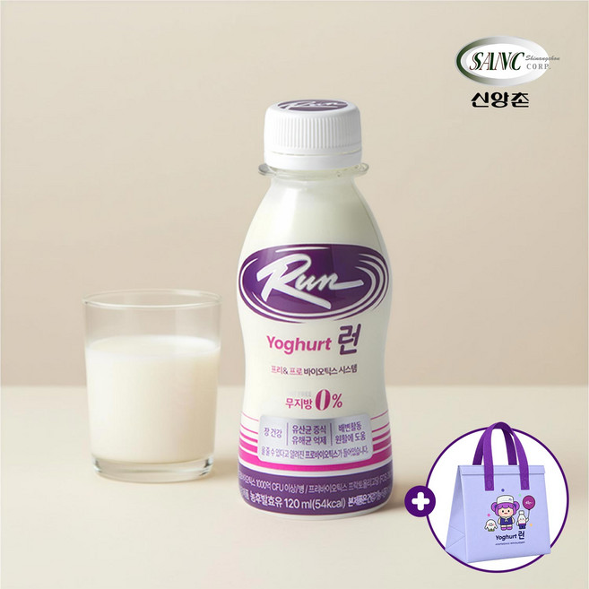 7위 - 신앙촌 120ml 12병 보냉백 플레인 마시는 요구르트 런 당 칼로리 다운 프로바이오틱스 유산균음료 본사직영