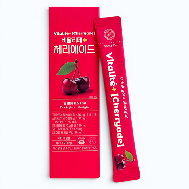 비딸리떼 + 물에타먹는 타트체리 체리에이드 멜라토닌 효모베타글루칸 함유, 42g