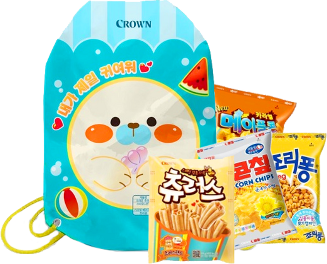 크라운 썸머 스낵 물개 여름시즌 한정 패키지 302g, 1개