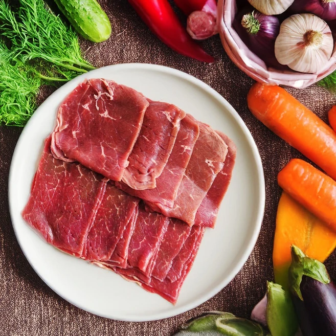 목초우 소고기 우둔살 부채살 안심 등심 슬라이스 이유식 육전용고기 다이어트고기 식단용고기 헬스고기 불고기용소고기, 슬라이스 부채살 200g, 200g, 1개 - 쿠팡