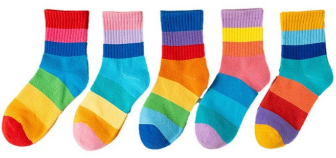 chewping 아동용 무지개 양말 5p