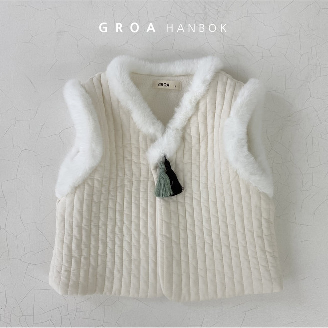 나이스투미츄 겨울 유아 아동복 명절 설날 한복 남아 따뜻하고 이쁜 퍼트리밍 누빔 배자 조끼 2세~6세