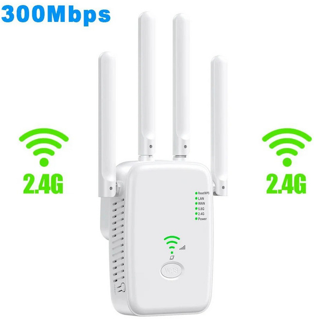 휴대용 무선 와이파이 WIFI 휴대폰 노트북 인터넷 LTE 라우터 도시락 1200Mbps 리피터 신호 부스터 듀얼 밴드 2.4G 5G 익스텐더 802.11ac 기가비트 증폭기 W, 플러그, 6) 2.4G 300Mbps White - 미국 플러그, 1개