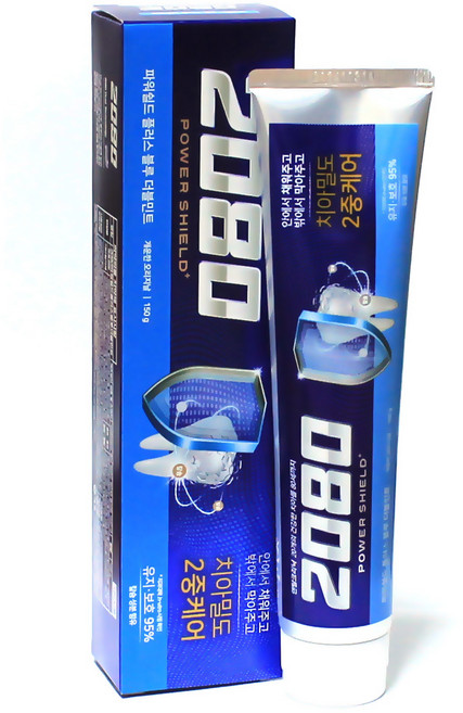 2080 파워 쉴드 치약 블루 더블민트, 150g, 1개