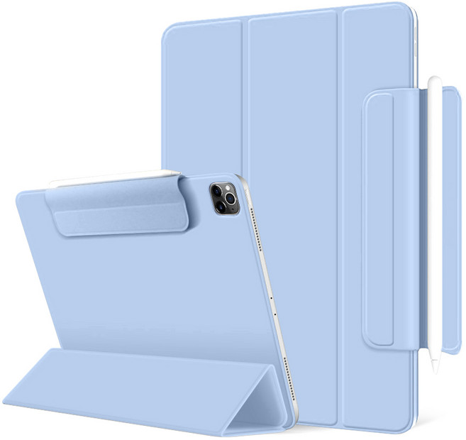 아이몰 아이패드 애플펜슬 수납 마그네틱 스마트커버 크레파스 케이스, 스카이블루