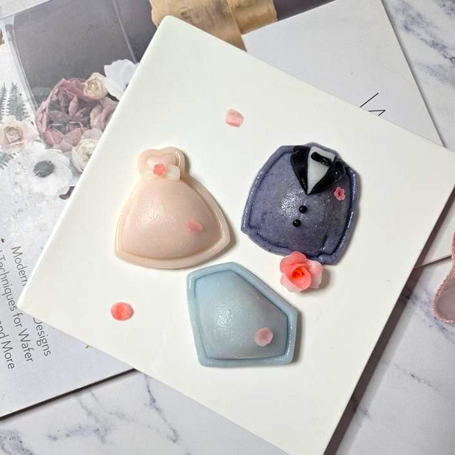 쿠굽남 턱시도 바람떡틀 결혼 답례떡 떡도장 고명틀 떡도구 절편 만들기, 2. 바람떡틀+고명틀, 2. 나비넥타이커터, 1개