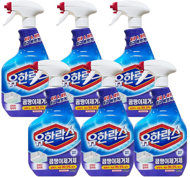 유한락스 곰팡이제거제, 900ml, 6개