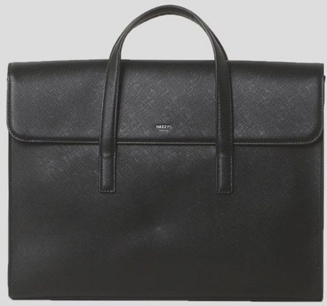 [국내매장정품]헤지스 블랙 로고배색 가죽 서류가방 HJBA4F411BK