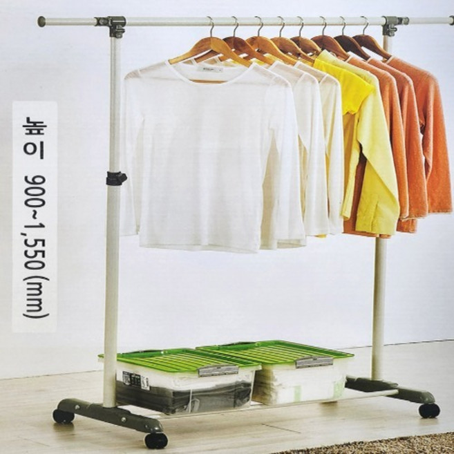 업그레이드 이동식 행거 1단C 1804/ 옷걸이 고정 옷장 드레스룸, 단일상품0