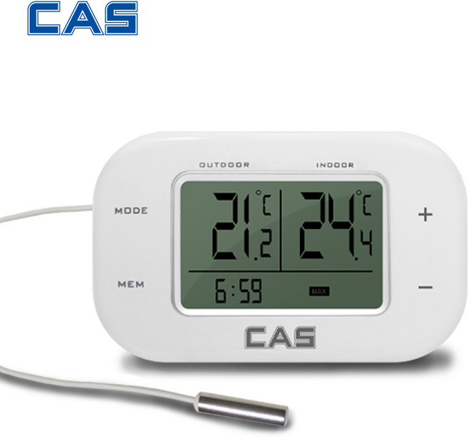 카스 CAS T014R 디지털 냉장고 온도계 시계기능, 상세페이지 참조, 1개