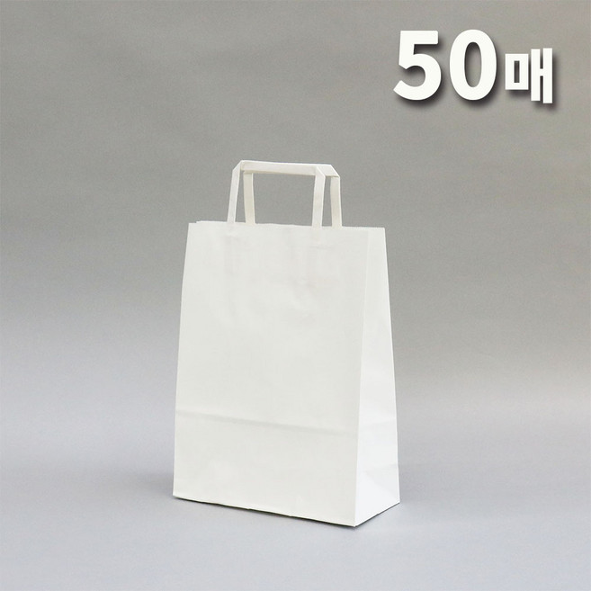 애브리플러스 크라프트 종이쇼핑백 종이가방 10개 50개 100개 200개, 화이트, 50장