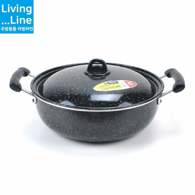 KI 업소용 대용량 튀김팬 음식점 경질 튀김솥 양수 궁중 볶음팬 대형 냄비 튀김팬 튀김요리 분식점 튀김솥 탕수육, [LL] 영업용 마블튀김팬 55cm, 1개