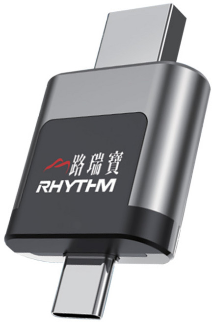 RHYTHM 路瑞寶 雙頭轉換器 CarPlay Android Auto 雙接口 高速晶片 鋁合金散熱, 黑, 1個