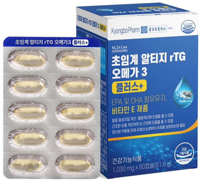 종근당경보 초임계 알티지 오메가3 플러스 1박스 (2개월분), 1개, 60정