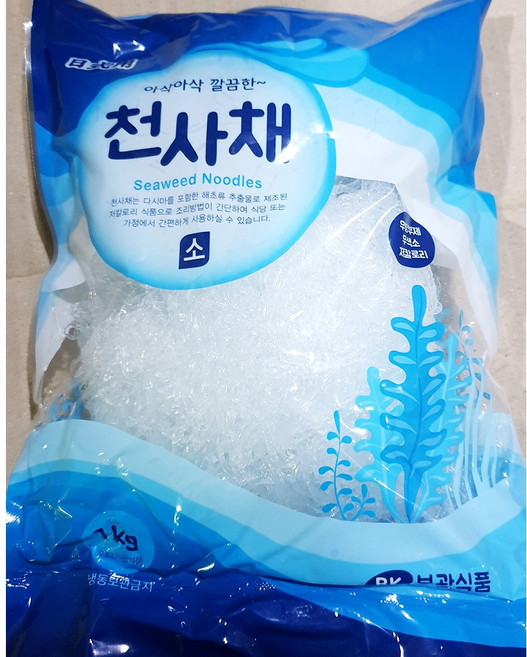 대용량 천사채 2kg 샐러드 업소용 실 면 횟집채 투명, 1개