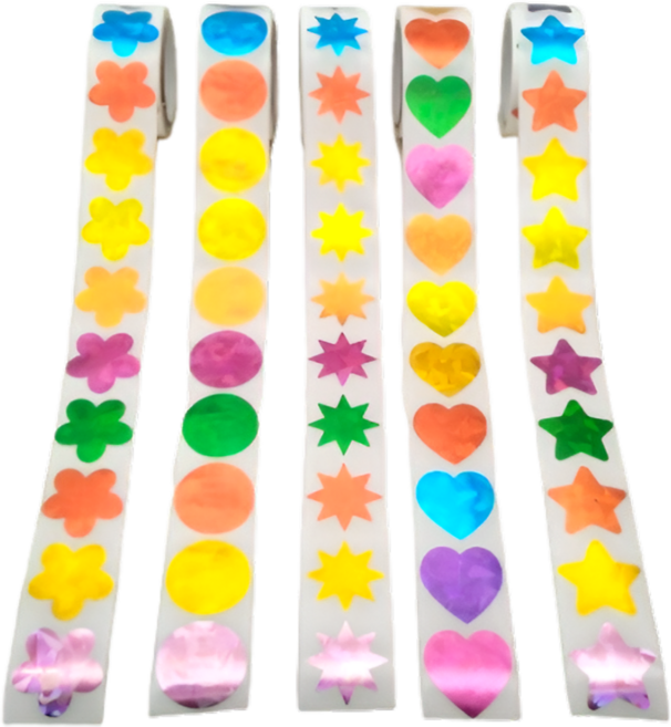 펴나나다 홀로그램 데코 롤 스티커 5종 1000개, 1세트, 혼합색상