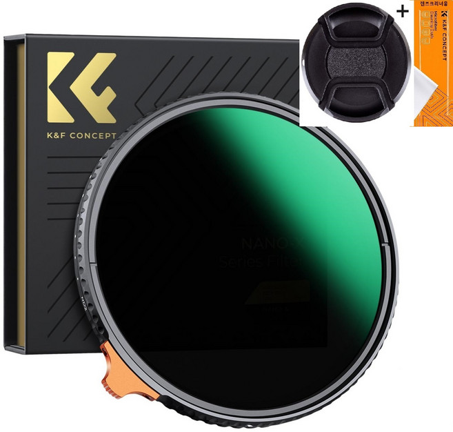 K&F Concept 86mm NANO-X ND2-ND400 가변 ND 필터 (캡포함) 8K AGC Japan Glass Fader ND2-400 Filter + Cap, 86mm NANO-X ND2-400 + 95mm 필터캡, 1개