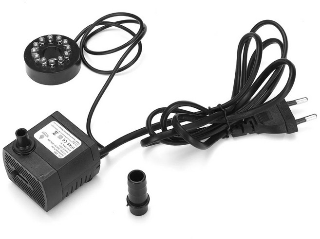 다채로운 램프 LED 조명이 있는 5W AC 220V 워터 펌프 매우 조용한 미니 잠수형 워터 펌프 수족관 어항 분수 펌프