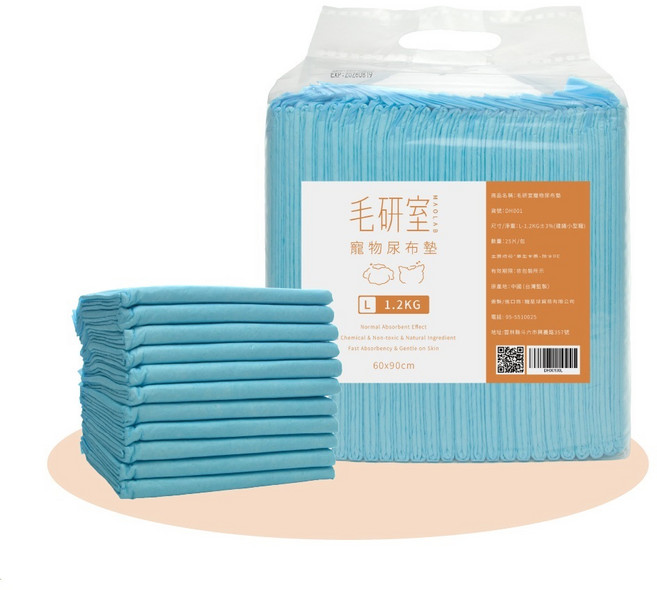 毛研室 寵物尿布墊, 1個, 25個裝